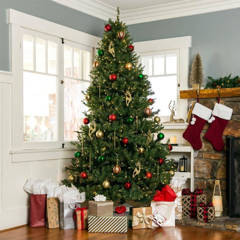 6 ft. Pre-Lit Incandescent Fir Artificial Christmas Tree with 450 Warm ...