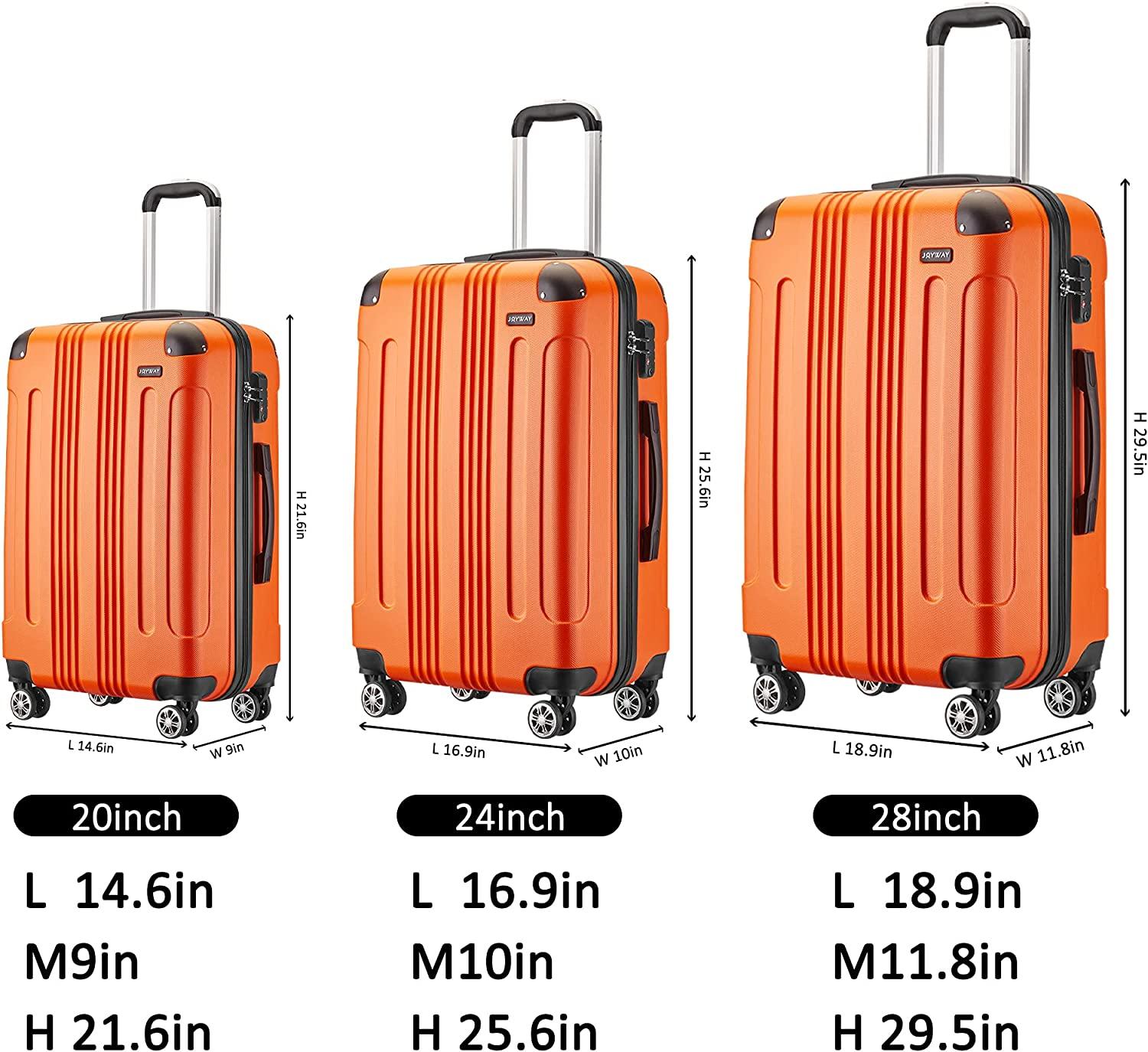 3 Piece Luggage Set Hardside Suitcase with Spinner Wheels TSA Lock ...