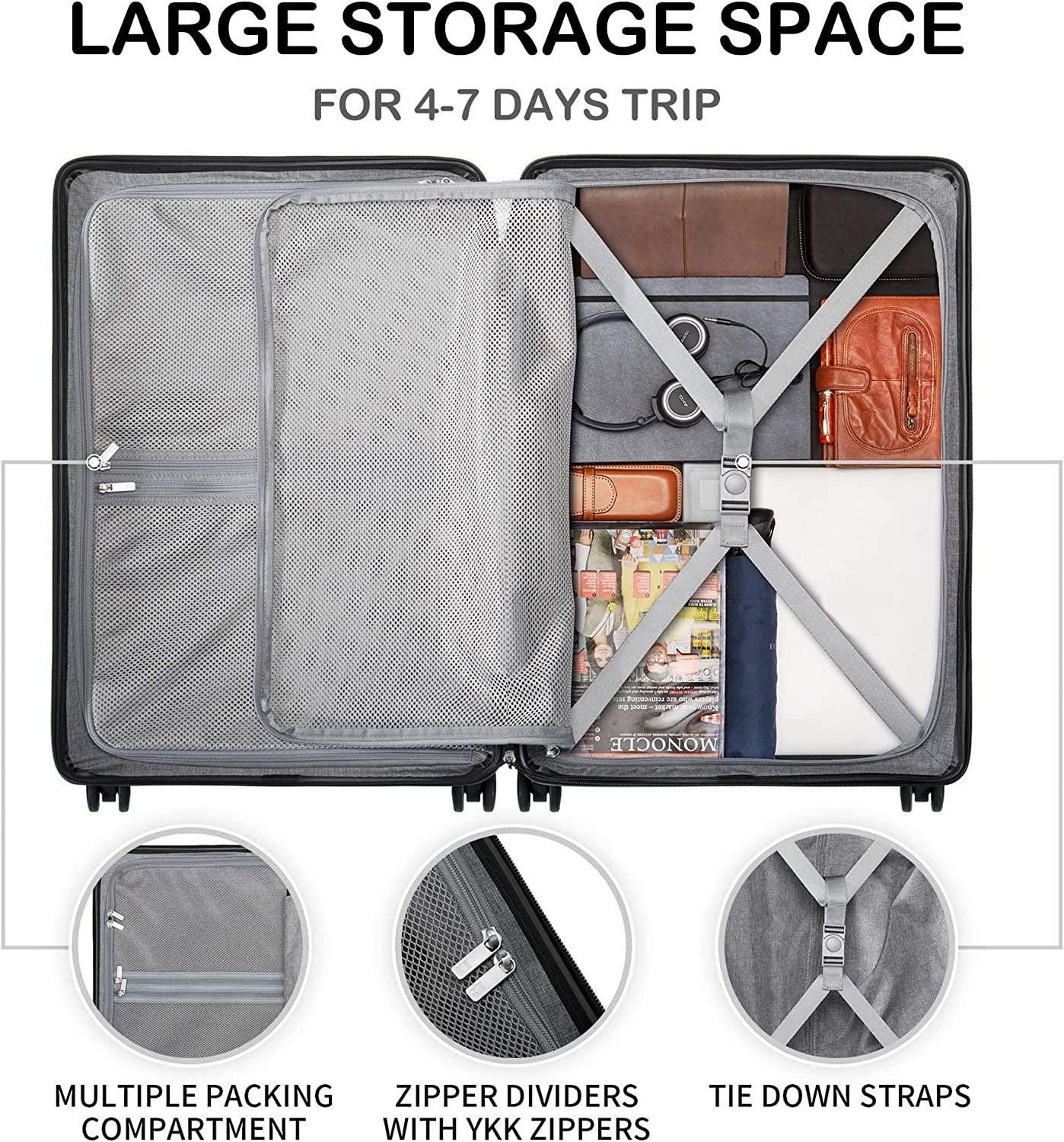 Elegance Matte Luggage Set,Lightweight Hardside Suitcase With Spinner ...